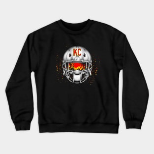 KC Football Helmet Crewneck Sweatshirt